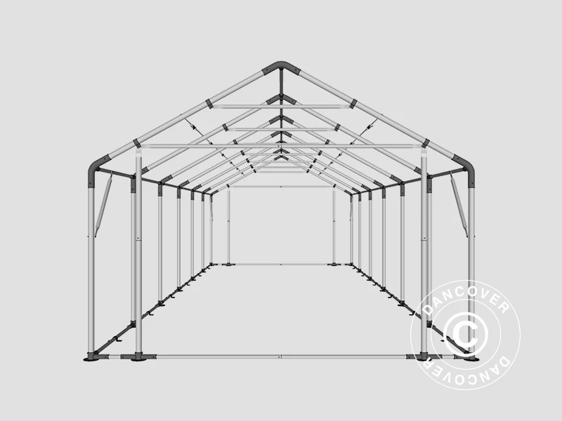 Namiot magazynowy PRO 4x12x2x3,1m, PCV, Szary - Image 37