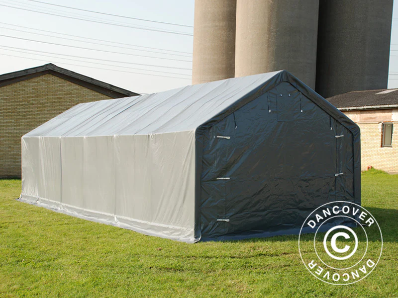 Namiot magazynowy PRO 4x12x2x3,1m, PCV, Szary - Image 5