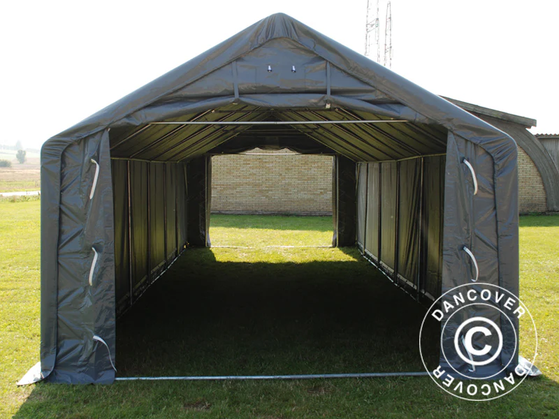 Namiot magazynowy PRO 4x12x2x3,1m, PCV, Szary - Image 6