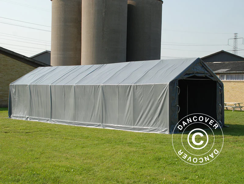 Namiot magazynowy PRO 4x12x2x3,1m, PCV, Szary - Image 7