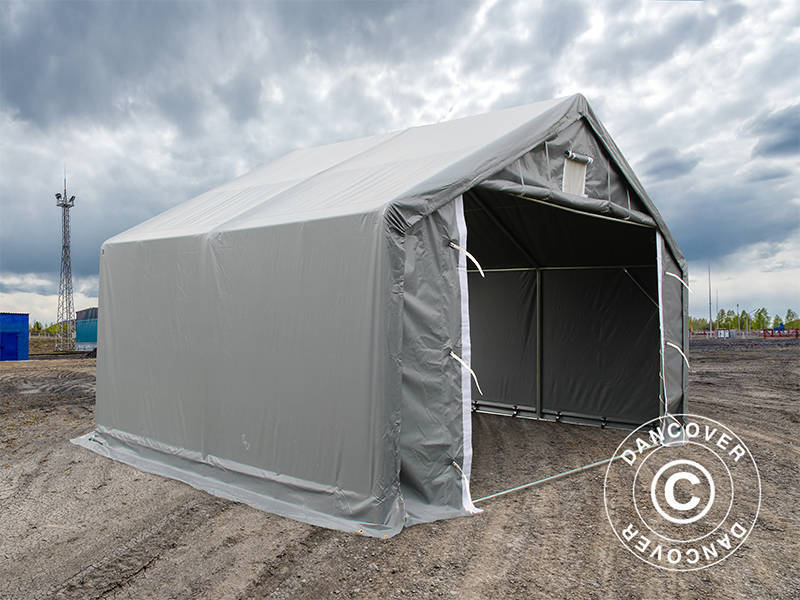 Namiot magazynowy PRO 4x4x2x3,1m, PCV, Szary - Image 10