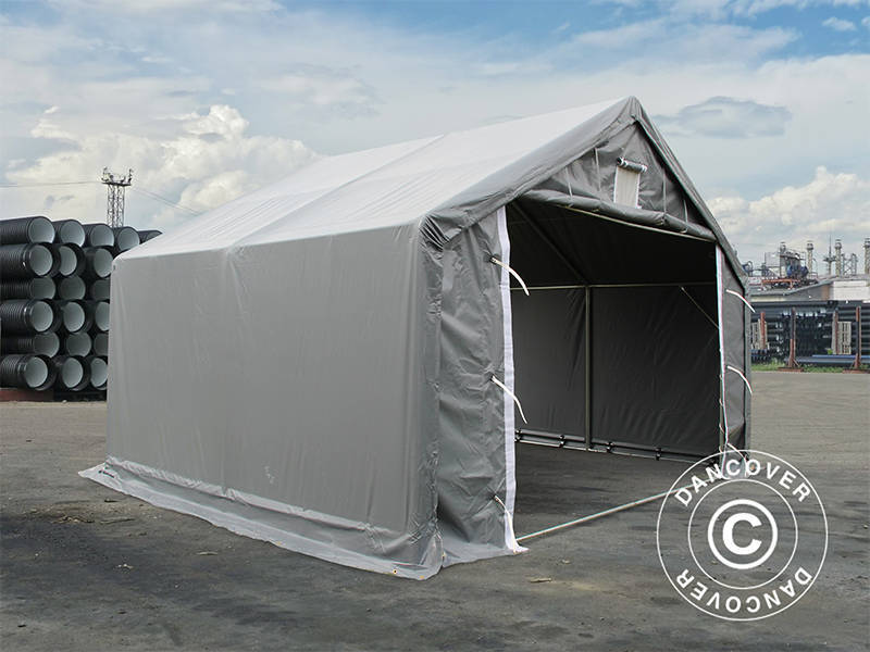 Namiot magazynowy PRO 4x4x2x3,1m, PCV, Szary - Image 2
