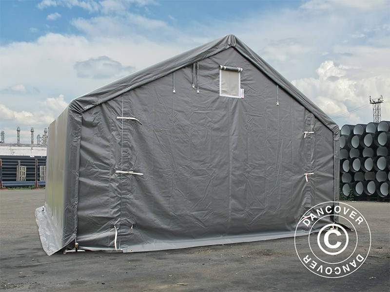 Namiot magazynowy PRO 4x4x2x3,1m, PCV, Szary - Image 7