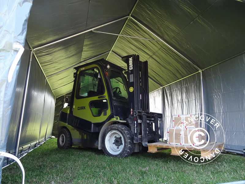 Namiot magazynowy PRO 4x6x2x3,1m, PCV, Szary - Image 3