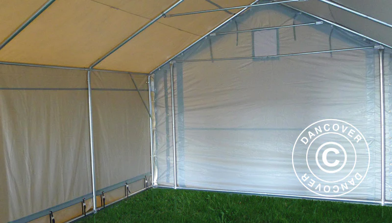 Namiot magazynowy PRO 4x6x2x3,1m, PCV, Szary - Image 7