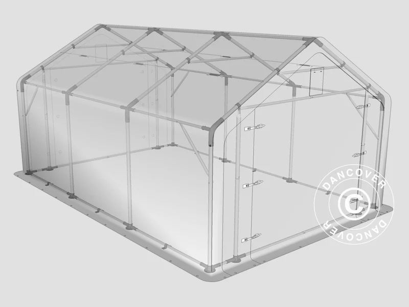 Namiot magazynowy PRO 4x6x2x3,1m, PCV, Zielony - Image 13
