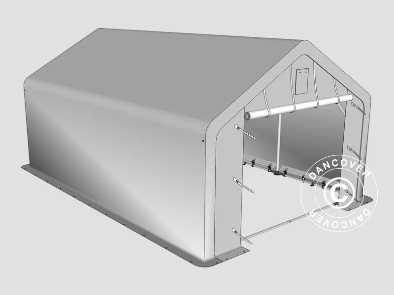 Namiot magazynowy PRO 4x6x2x3,1m, PCV, Zielony - Image 18
