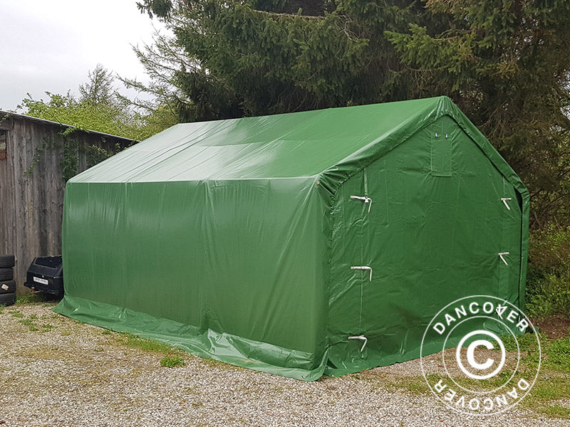 Namiot magazynowy PRO 4x6x2x3,1m, PCV, Zielony - Image 9