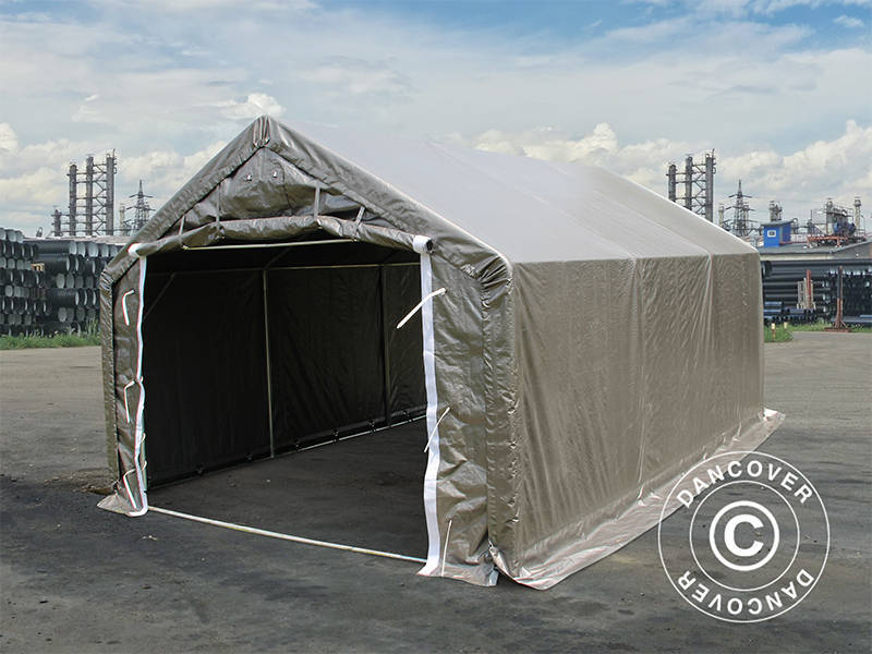 Namiot magazynowy PRO 4x6x2x3,1m, PE, Szary - Image 10