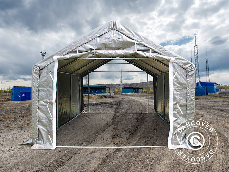 Namiot magazynowy PRO 4x6x2x3,1m, PE, Szary - Image 12