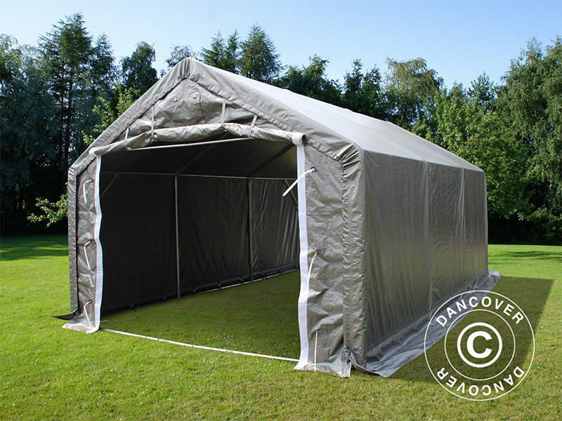 Namiot magazynowy PRO 4x6x2x3,1m, PE, Szary - Image 16