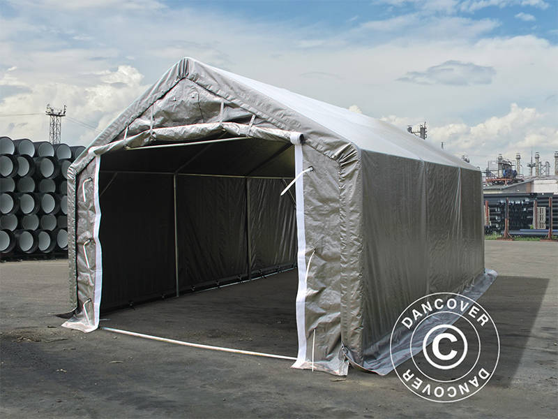 Namiot magazynowy PRO 4x6x2x3,1m, PE, Szary - Image 2