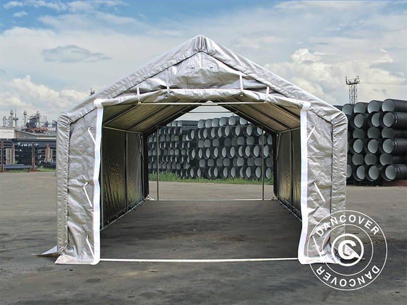 Namiot magazynowy PRO 4x6x2x3,1m, PE, Szary - Image 6