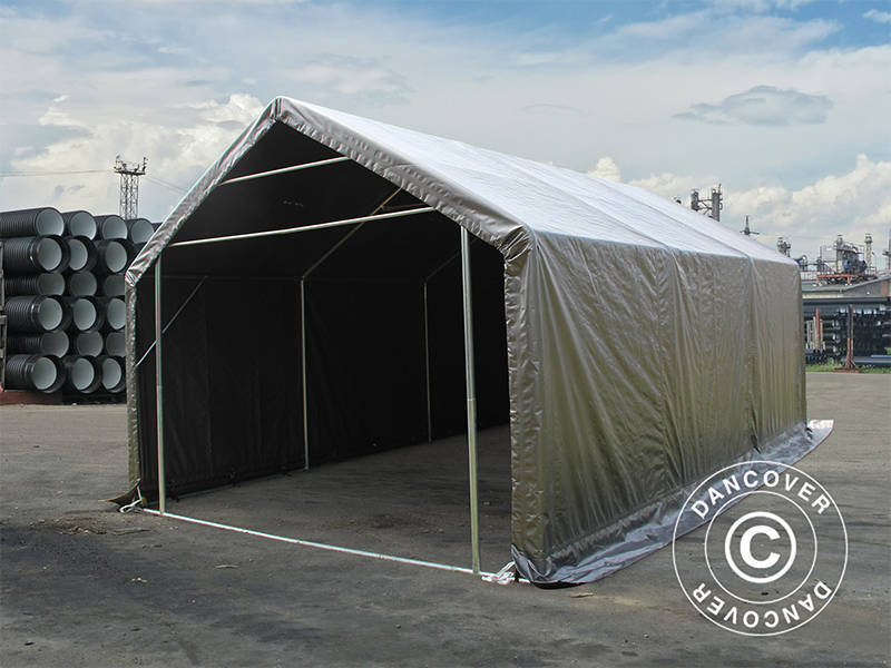 Namiot magazynowy PRO 4x6x2x3,1m, PE, Szary - Image 7