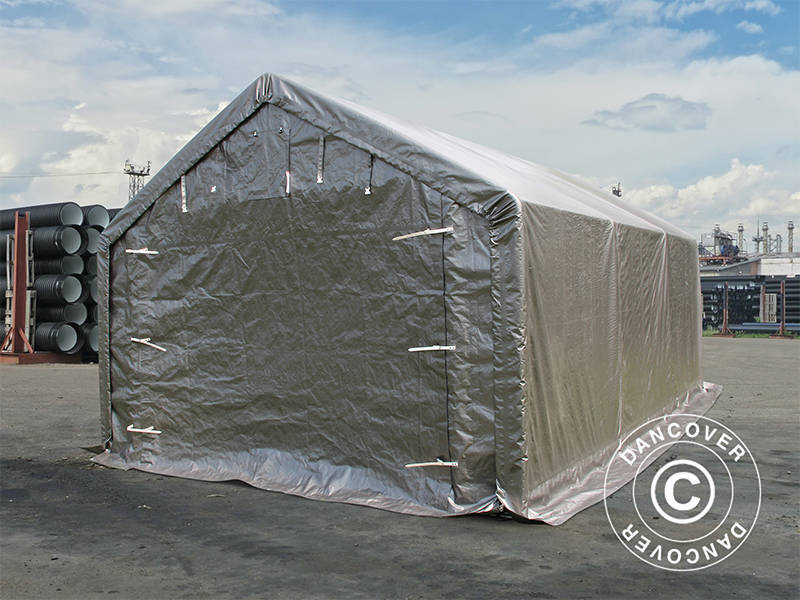 Namiot magazynowy PRO 4x6x2x3,1m, PE, Szary - Image 8