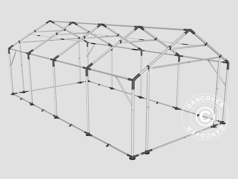 Namiot magazynowy PRO 4x8x2,5x3,6m, PCV, Szary - Image 11