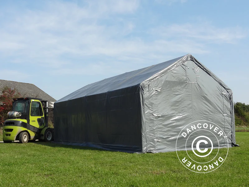 Namiot magazynowy PRO 4x8x2x3,1m, PCV, Szary - Image 13