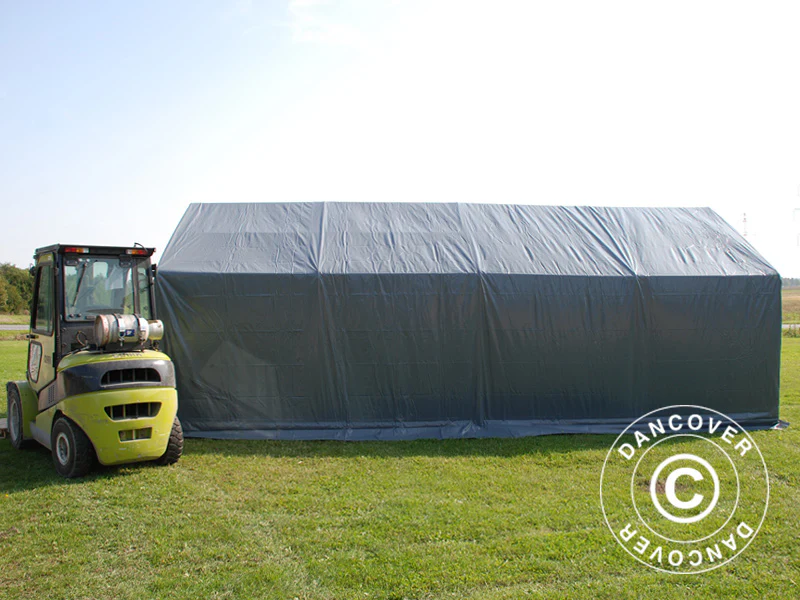Namiot magazynowy PRO 4x8x2x3,1m, PCV, Szary - Image 4