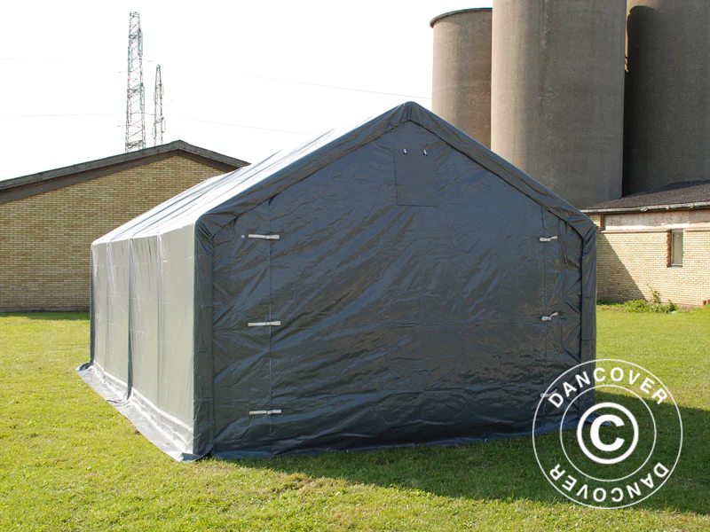 Namiot magazynowy PRO 4x8x2x3,1m, PCV, Szary - Image 5