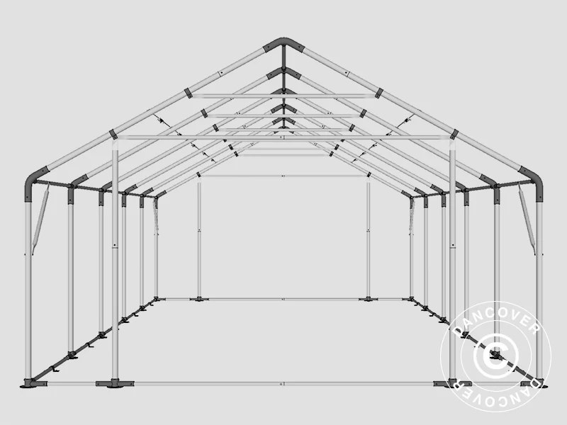 Namiot magazynowy PRO 5x10x2x3,39m, PCV, Zielony - Image 14
