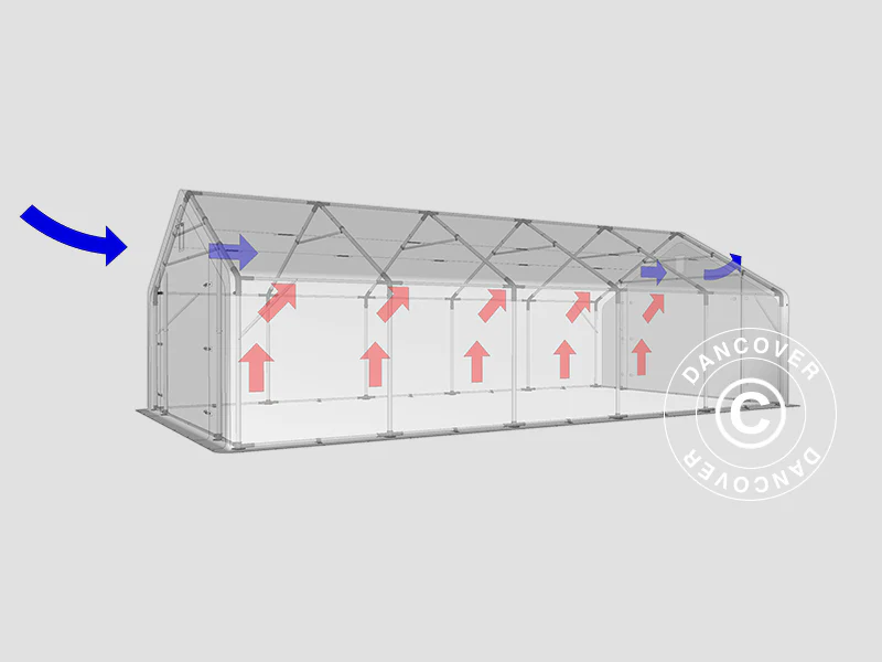 Namiot magazynowy PRO 5x10x2x3,39m, PCV, Zielony - Image 4
