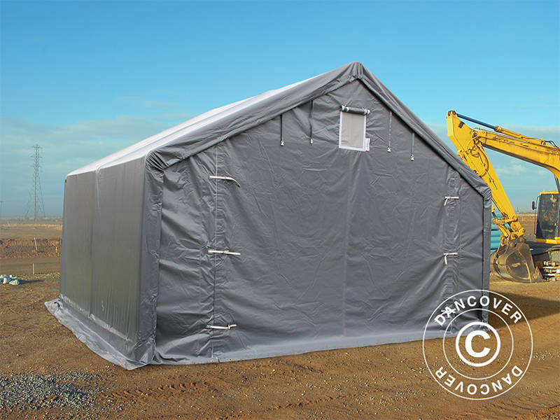 Namiot magazynowy PRO 5x4x2x3,39m, PCV, Szary - Image 12