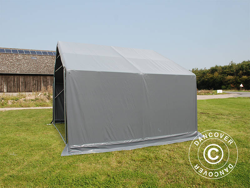 Namiot magazynowy PRO 5x4x2x3,39m, PCV, Szary - Image 13