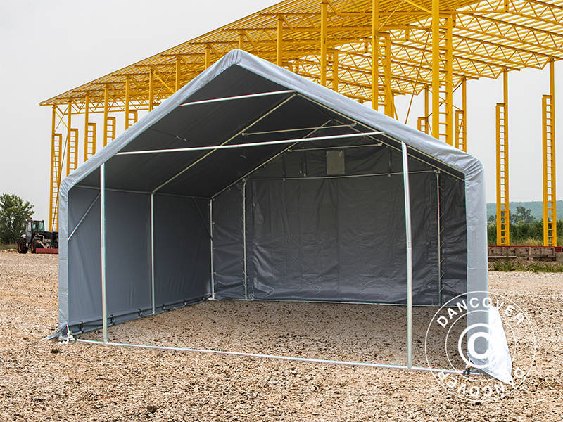 Namiot magazynowy PRO 5x4x2x3,39m, PCV, Szary - Image 9