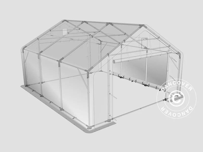 Namiot magazynowy PRO 5x6x2x3,39m, PCV, Szary - Image 16
