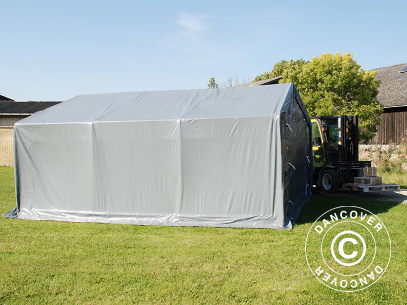 Namiot magazynowy PRO 5x6x2x3,39m, PCV, Szary - Image 9