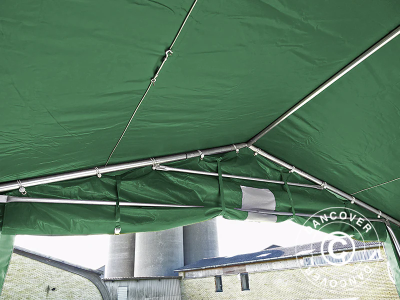 Namiot magazynowy PRO 5x8x2,5x3,89m, PCV, Zielony - Image 10