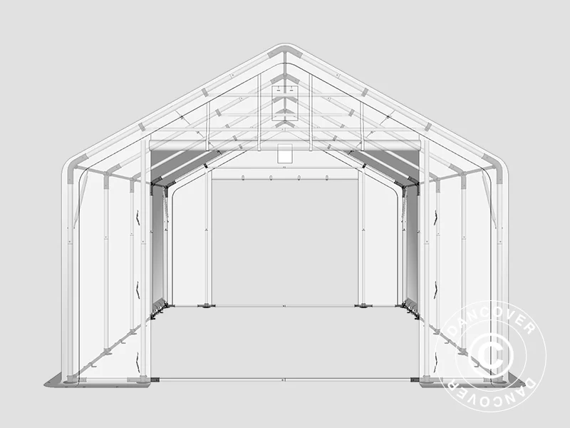 Namiot magazynowy PRO 5x8x2x3,39m, PCV, Szary - Image 18