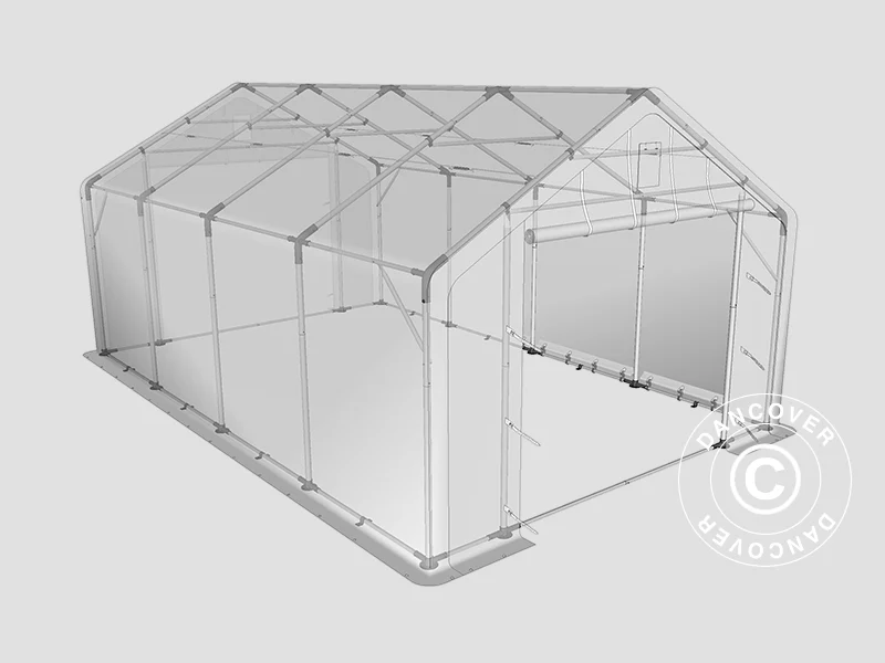 Namiot magazynowy PRO 5x8x2x3,39m, PCV, Zielony - Image 14