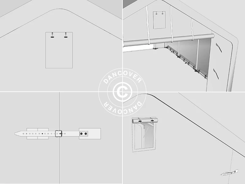Namiot magazynowy PRO 5x8x2x3,39m, PCV, Zielony - Image 24