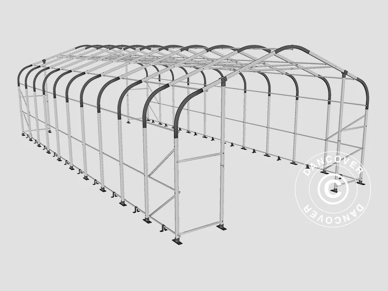 Namiot magazynowy PRO 6x12x3,7m  PCV ze świetlikiem, Zielony - Image 20