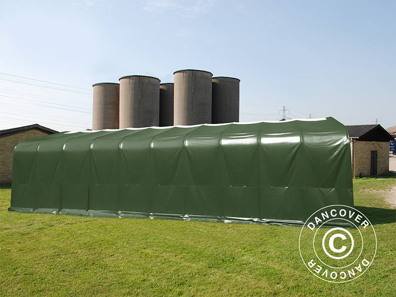 Namiot magazynowy PRO 6x12x3,7m  PCV ze świetlikiem, Zielony - Image 4
