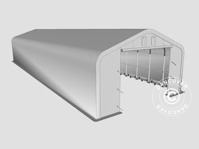 Namiot magazynowy PRO 6x18x3,7m PCV ze świetlikiem, Zielony - Image 19
