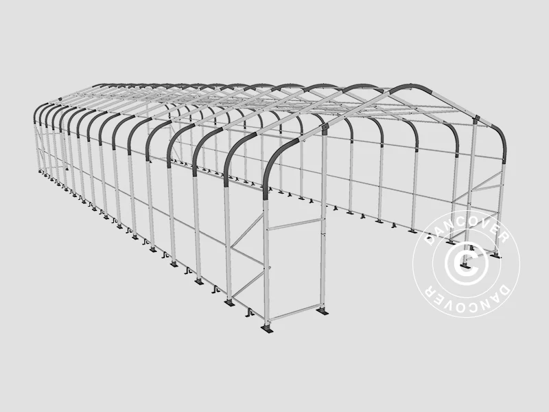 Namiot magazynowy PRO 6x18x3,7m PCV ze świetlikiem, Zielony - Image 21