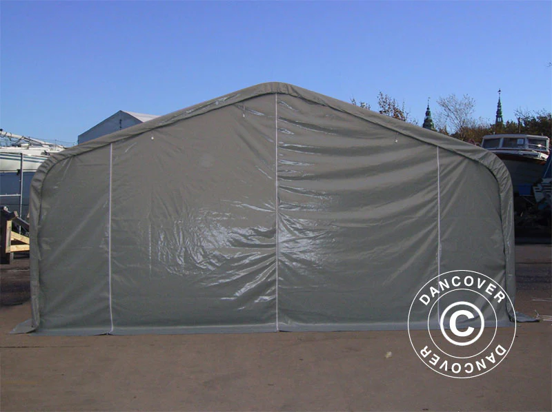 Namiot magazynowy PRO 6x6x3,7m PCV, Szary - Image 4