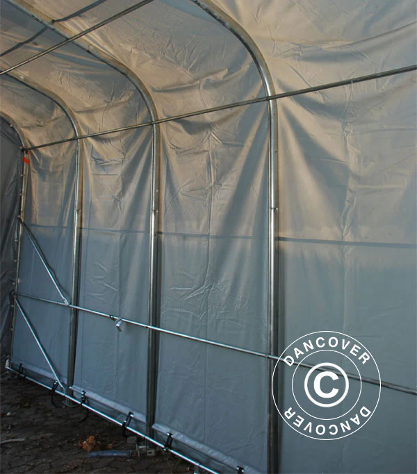 Namiot magazynowy PRO 6x6x3,7m PCV, Szary - Image 7