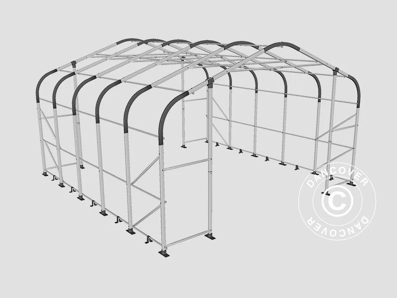 Namiot magazynowy PRO 6x6x3,7m PCV, Zielony - Image 11