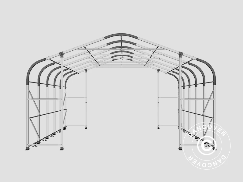 Namiot magazynowy PRO 6x6x3,7m PCV, Zielony - Image 13