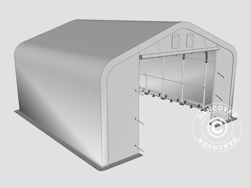 Namiot magazynowy PRO 6x6x3,7m PCV, Zielony - Image 9