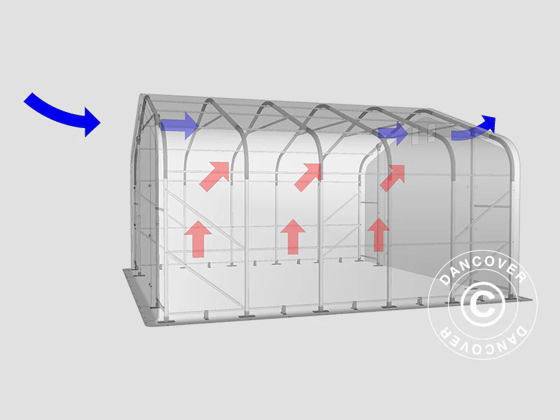 Namiot magazynowy PRO 6x6x3,7m, PE, Szary - Image 12