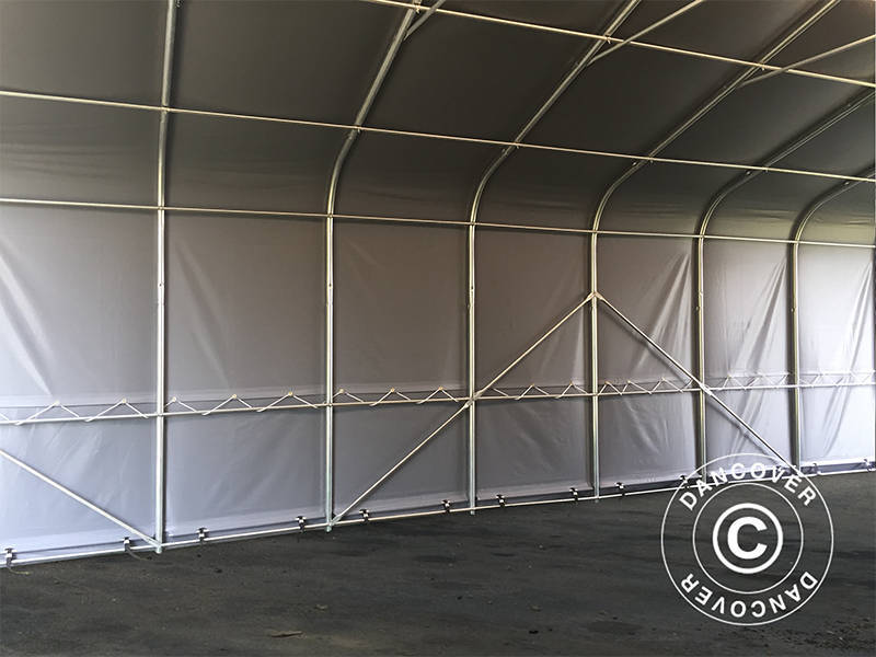 Namiot magazynowy PRO 7x14x3,8m PCV ze świetlikiem, Szary - Image 11