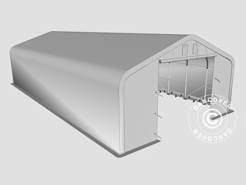 Namiot magazynowy PRO 7x14x3,8m PCV ze świetlikiem, Szary - Image 20