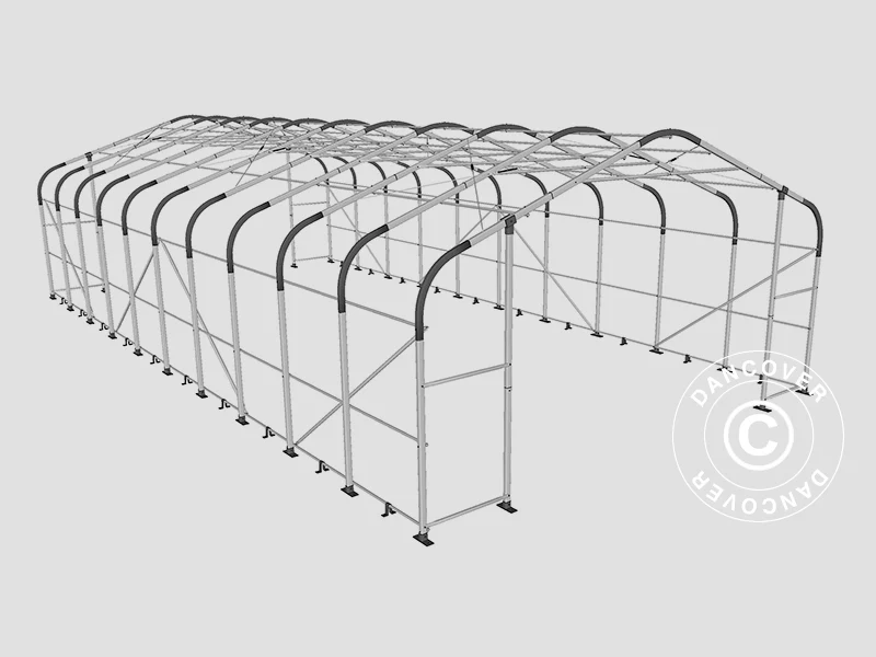Namiot magazynowy PRO 7x14x3,8m PCV ze świetlikiem, Szary - Image 22