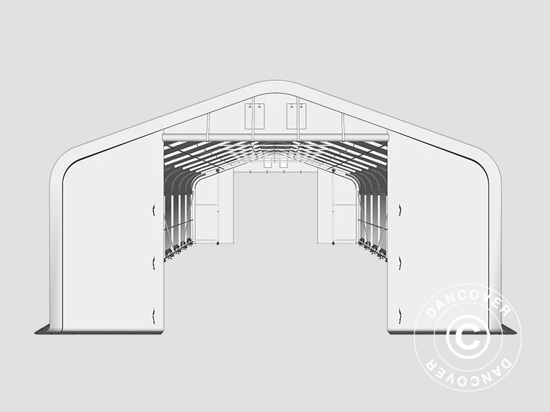 Namiot magazynowy PRO 7x14x3,8m PCV ze świetlikiem, Zielony - Image 18