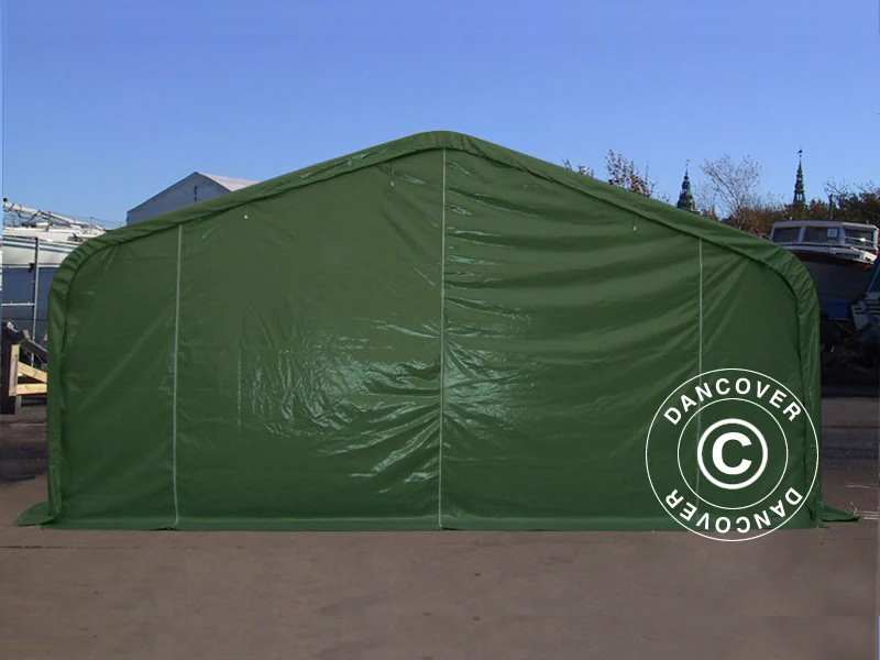 Namiot magazynowy PRO 7x14x3,8m PCV ze świetlikiem, Zielony - Image 8