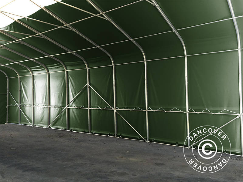 Namiot magazynowy PRO 7x14x3,8m PCV ze świetlikiem, Zielony - Image 9